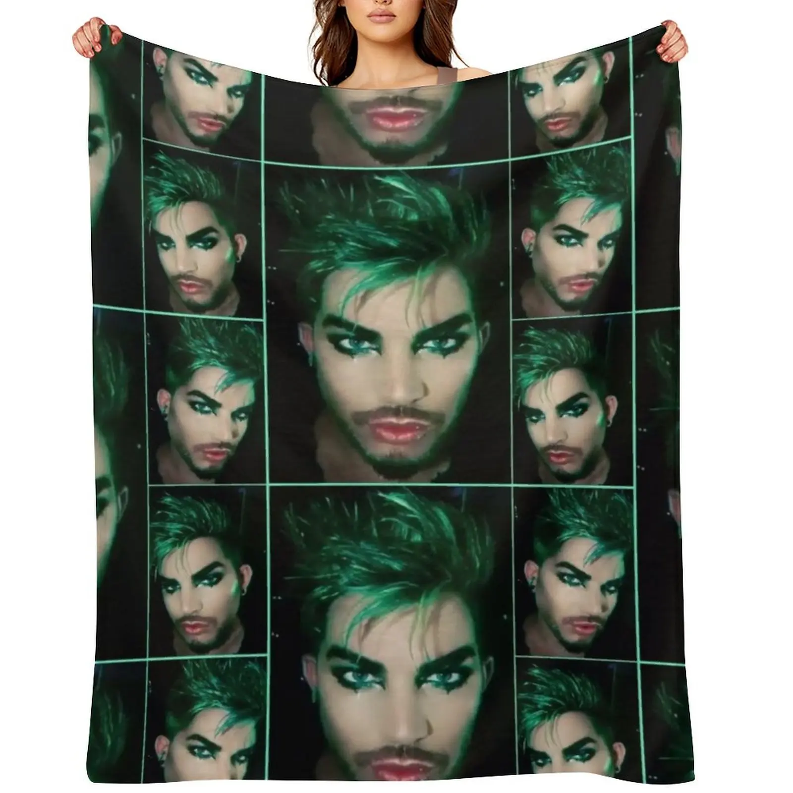 

Gorgeous in green Adam Lambert Throw Blanket Hairys Luxury Thicken christmas decoration Large Blankets