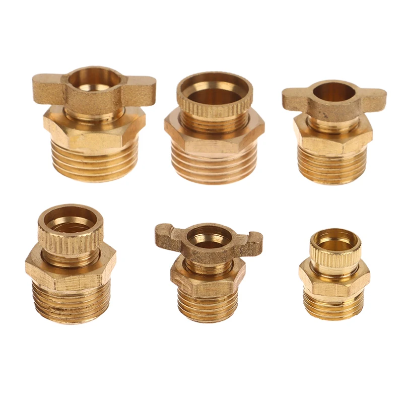 1PC 1/4 3/8 1/2 Brass Drain Valve Air Compressor Drain Valve For Air Compressor Tank Replacement Part