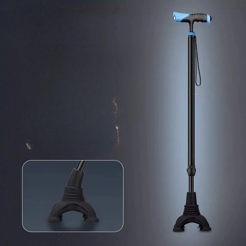 

Carbon fiber elderly crutches non-slip light four-legged crutches rubber head telescopic elderly anti-fall walker four corners