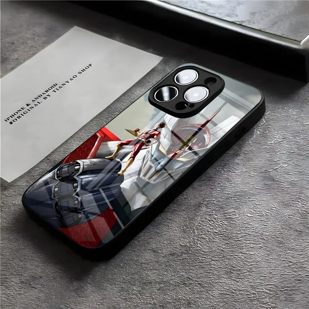Funda de teléfono Manga Mazinger Z Anime para IPhone 17 Air 16 E Pro Max 15 14 13 Mini 12 Pro 11 Max Plus cubierta de cristal negro
