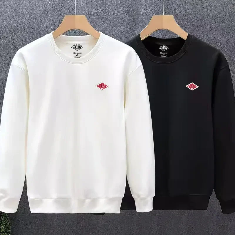 Męska/Damska bluza dresowa na wiosnę 2024 z identycznym haftem, bawełniana, z okrągłym dekoltem, długi rękaw, luźny krój, wygodna.