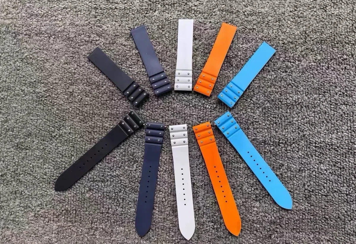 For  WSSA0009 Santos  soft fluororubber waterproof quick release watch strap 19 21MM summer new