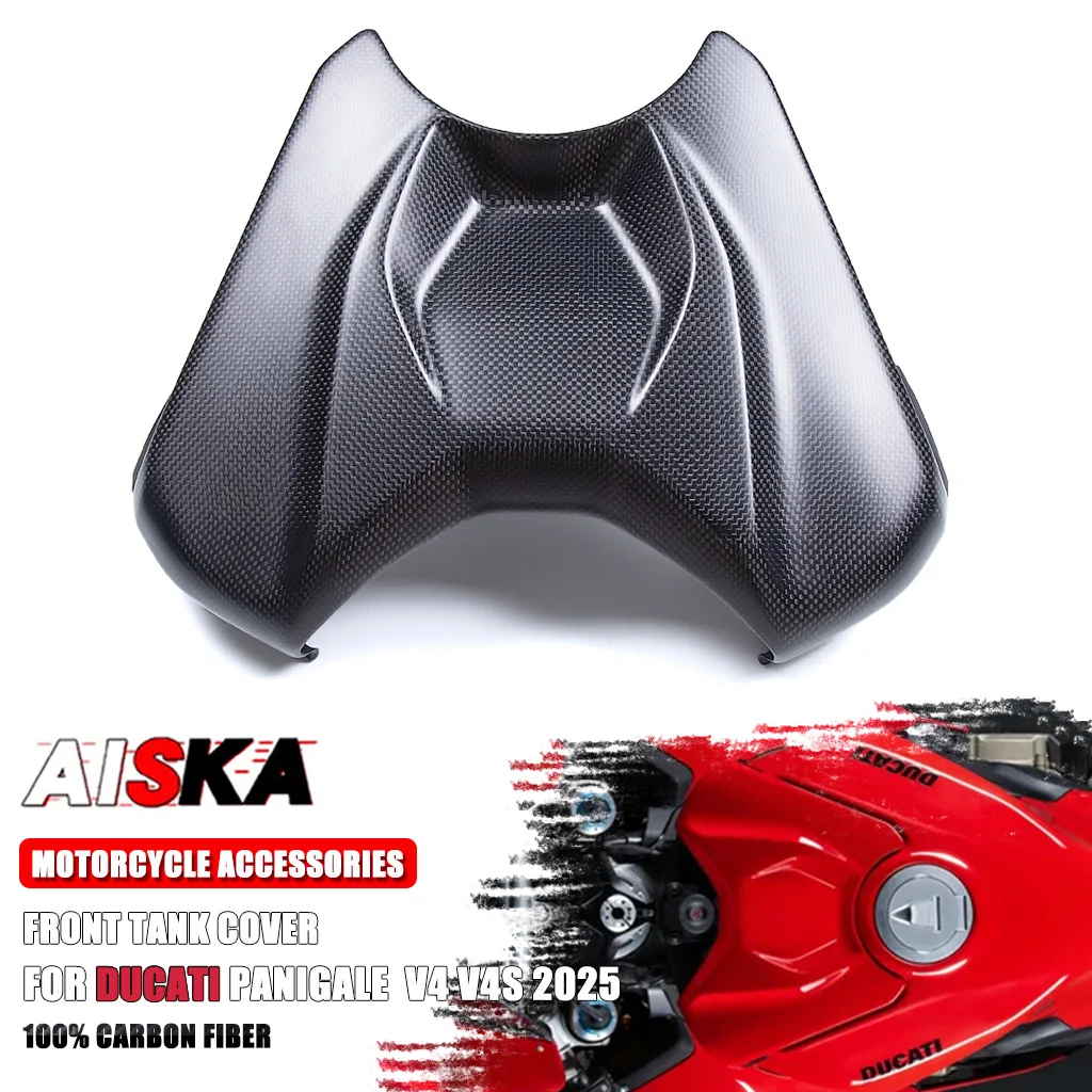 

100% Carbon Fiber Front Fuel Tank Cover Petrol Tank Cap Front Gas Tank Protection Fairing Parts For Ducati Panigale V4 V4S 2025+