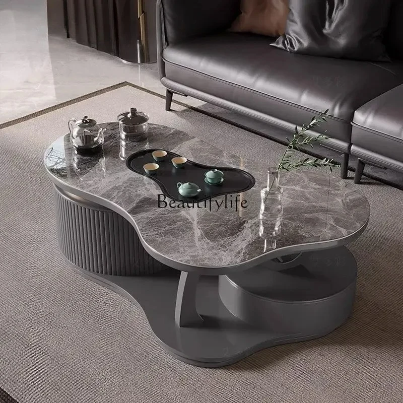 

3Light luxury rock slab cloud tea kung fu tea several combinations simple modern home