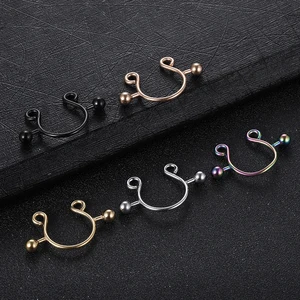 Fake Nipple Clip Rings para Mulheres, Faux Nipple Shield, Non Piercing Rings, Body Jewelry, Charme, Aço Cirúrgico, Sexy, Presente, 2Pcs por Lote 8 principais vendas aneis aço cirurgico - №8