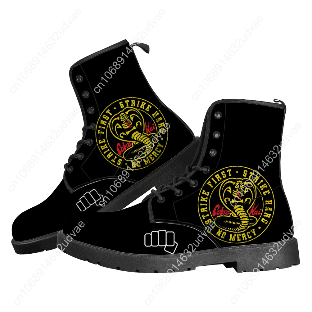 Cobra Kai Boots Mens Womens Teenager Shoes Casual Boot Hot Movie Outdoor Light High Quality Couple Print on Demand Custom Shoe