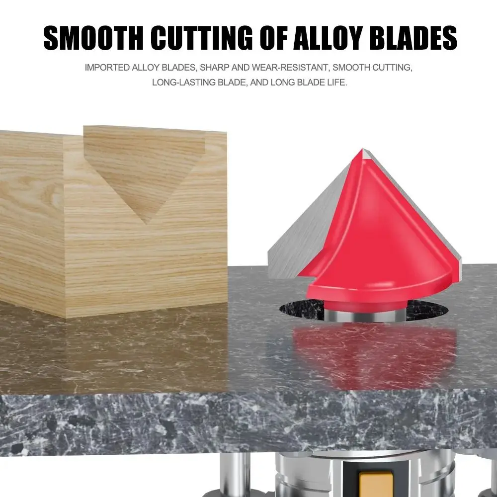 Cupboard Professional Shank Router Bits Precision Steel V Type 90 Degree Router Bits Durable Efficient Milling Cutter Hand Tool