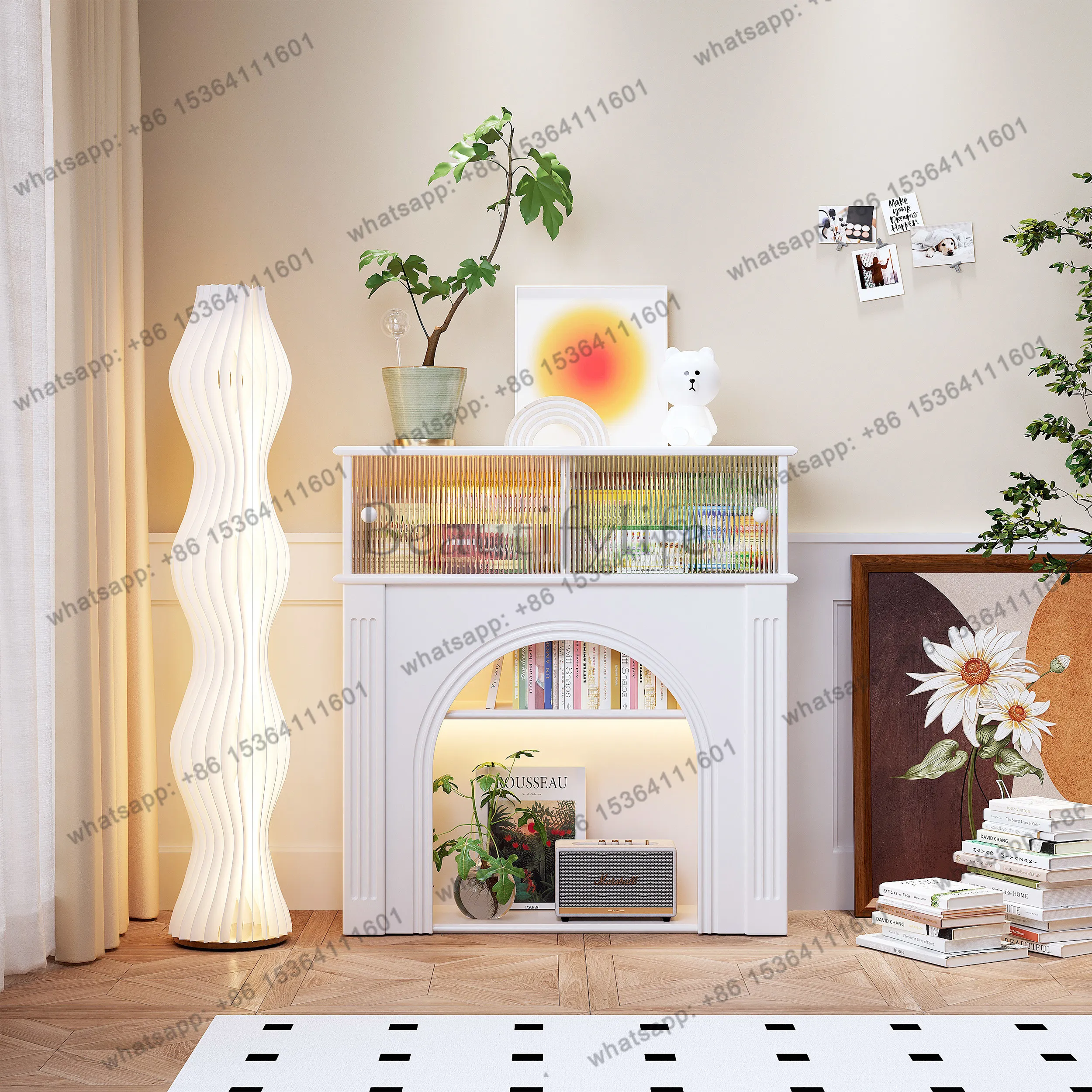 YJ French cream wind fireplace decorative cabinet living room household small apartment modern simple fireplace cabinet