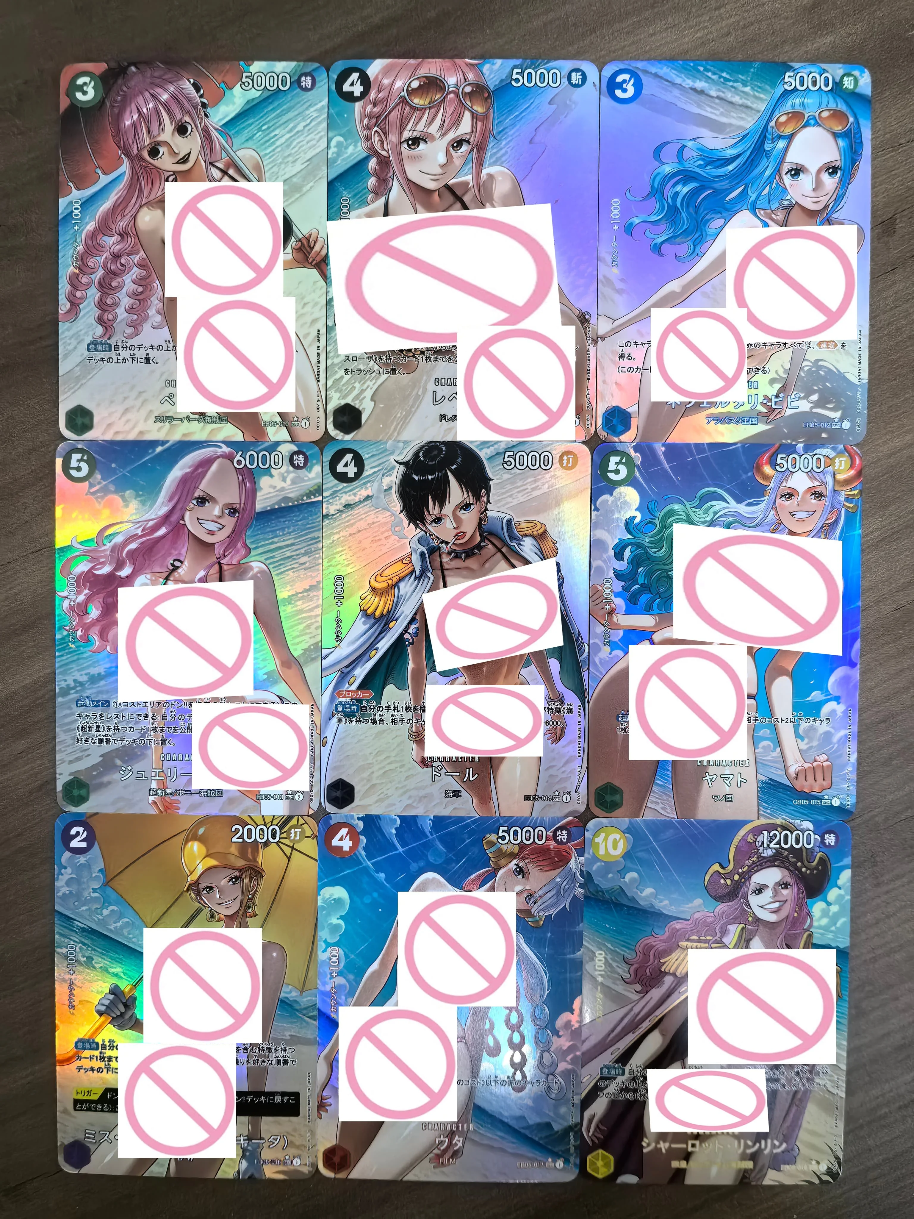 9Pcs/set Diy One Piece Nami Robin Hancock Perona Vivi Bath Series Flash Card OPCG Yamato Uta Classic Anime Collection Card view 4