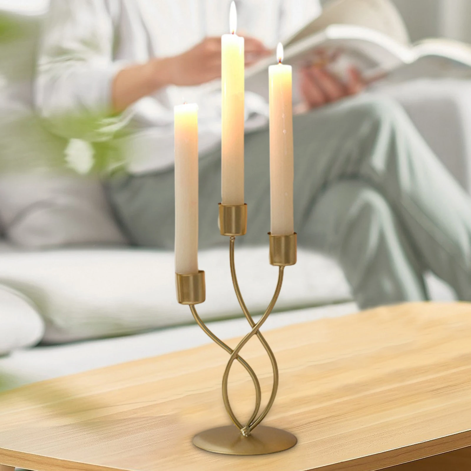 Candlestick Crafts Simple Nordic Desk Candle Ornament 3 Arm Candle Holder for Dining Room Thanksgiving Wedding Festivals Gift