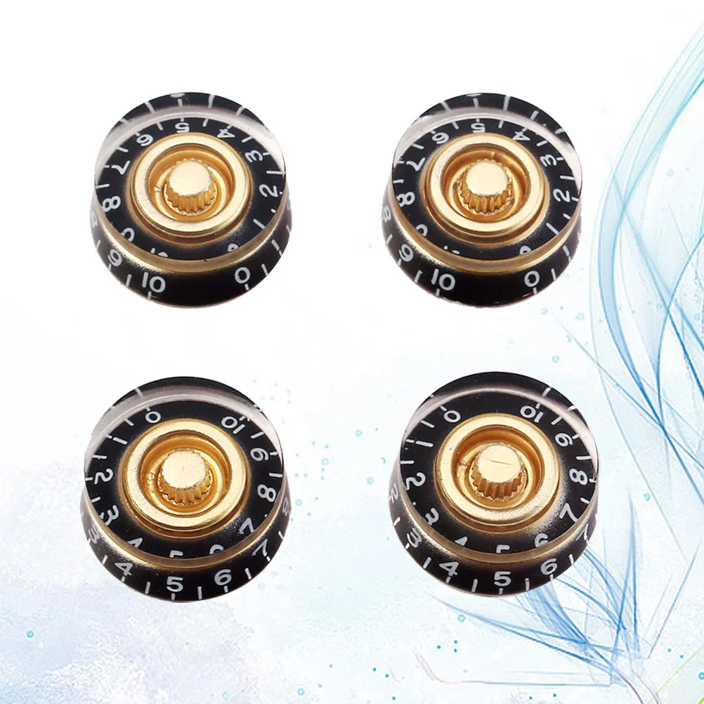 

4 PCS/ Set Guitar Knobs Volume Tone Control Rotary Knobs for Style Electric Guitar Parts Replacement (Black and Yellow)