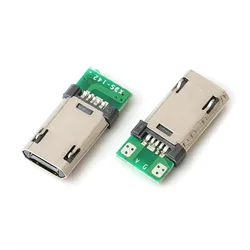 5/10pcs Micro USB 5Pin Male Plug With PCB Solder Plate Double-sided Micro 5P Connector Jack Port 4Pin Welding Wire Board Plug