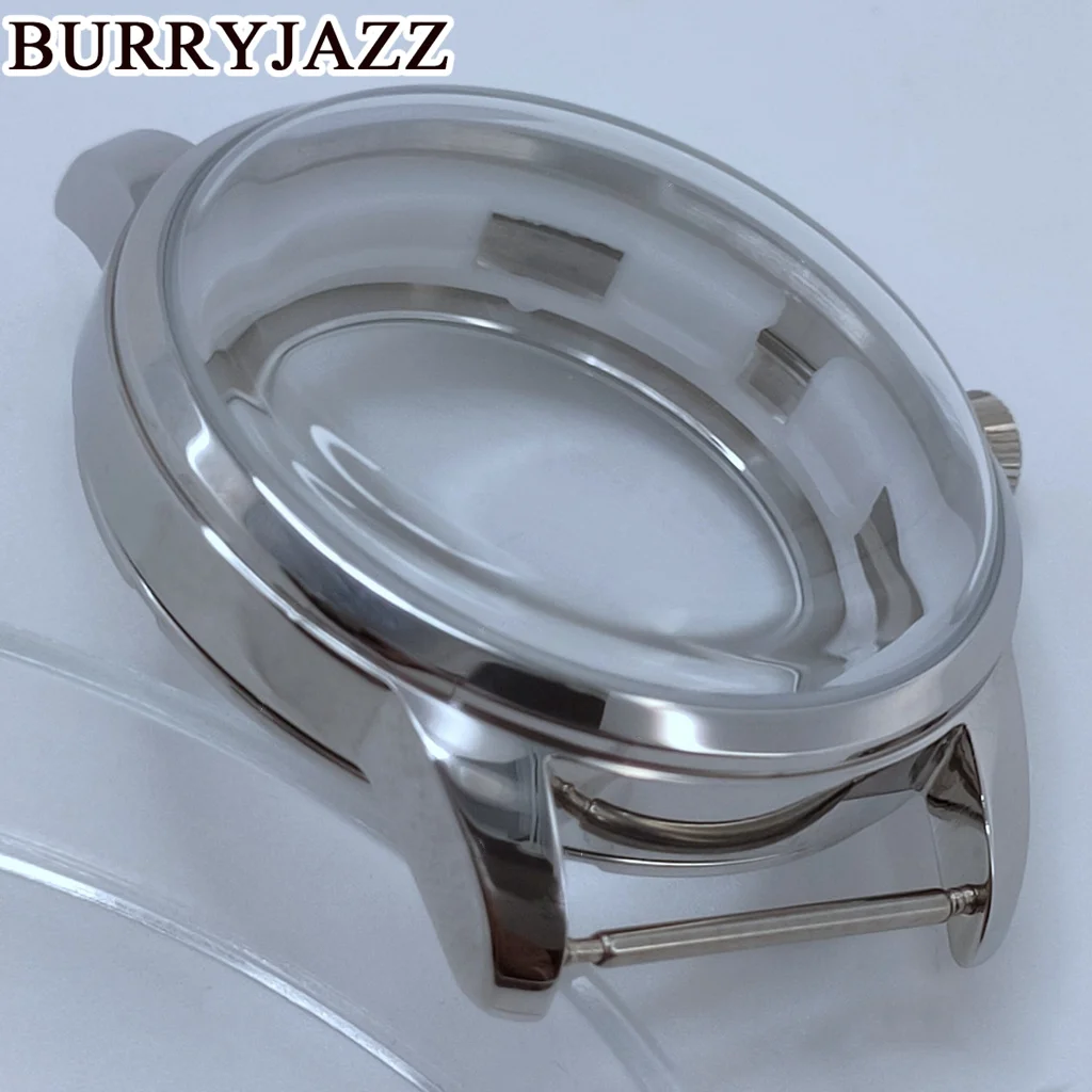 BURRYJAZZ 40mm NH35 NH36 NH34 NH38 NH70 NH72 Watch Case Silver Cocktail Sterile Case Arched Glass