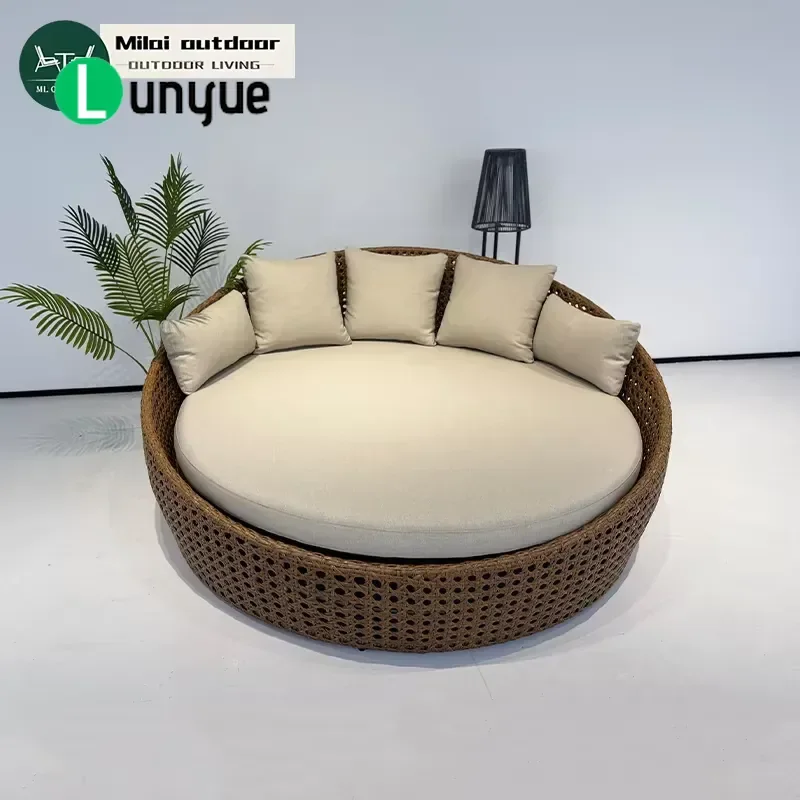 Modern Outdoor Rattan Wicker Egg Lounger All Weather Garden Pool Terrace Furniture for Villa Hotel Patio Relaxation Durable