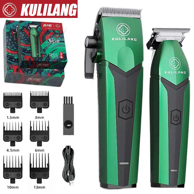 

2023 Madeshow Kulilang R66G Professional Men Hair Clipper Trimmer Wireless Barber 7200RPM USB charging Oil Head Push Hair Salon