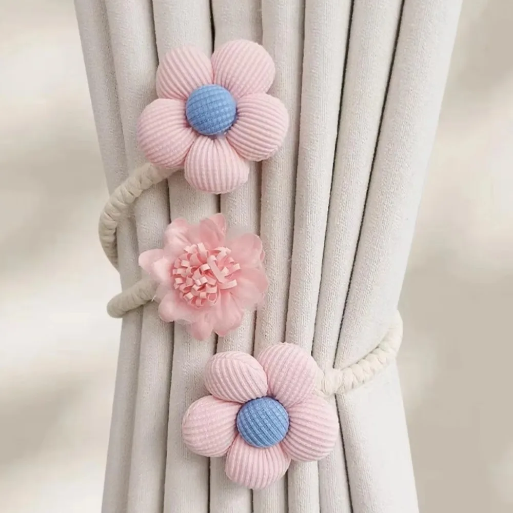 1 PCS Cute Flower Shape Curtain Buckle No Punching Twist Bough Rope Window Curtain Buckles Bedroom Curtain Holder Living Room