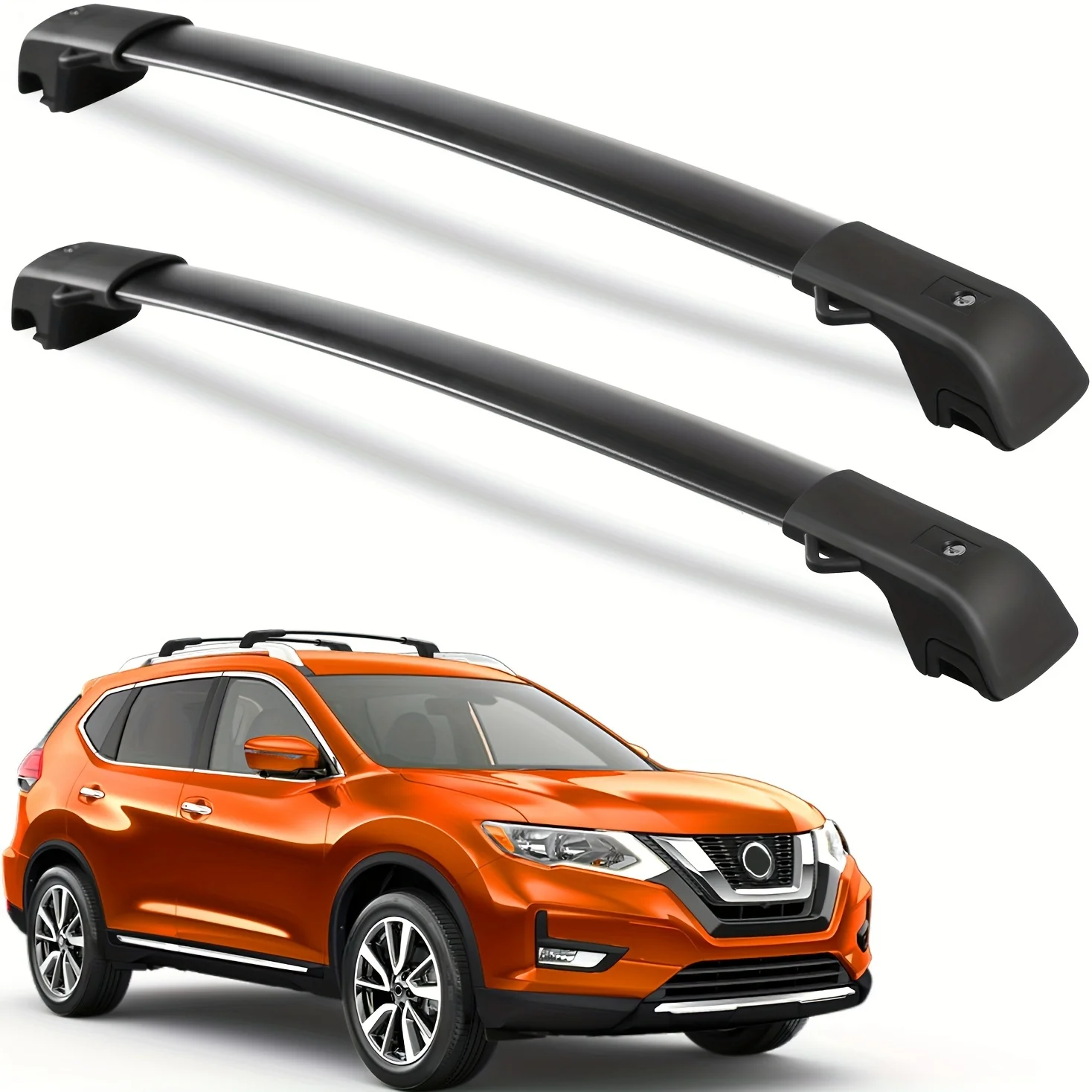 

Roof Rack Cross Bars 220lbs Compatible With Nissan Rogue 2014-2020 (with Raised Side Rails) Heavy Duty Aluminum Lockable Luggage