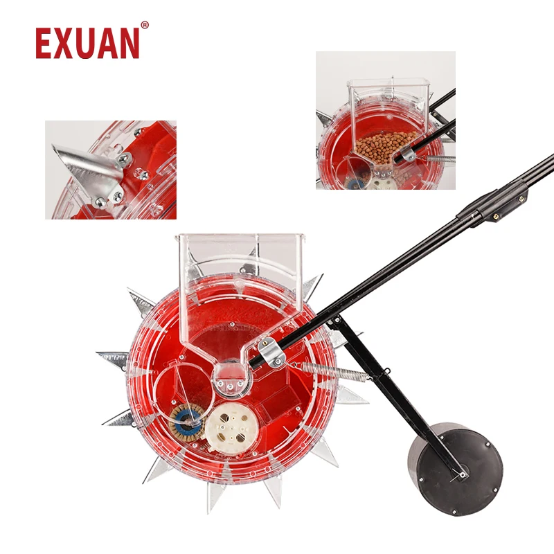 Manual Seeder Machine Hand Push Soy Peanut Corn Seeder Machine Hand Push Roller Point Carousel Precision Seeder Tools