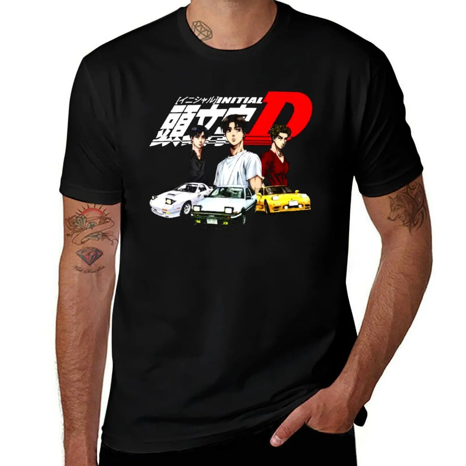 

Initial d funny T-Shirt cute tops graphic t shirt vintage anime tshirt mens designer t shirt