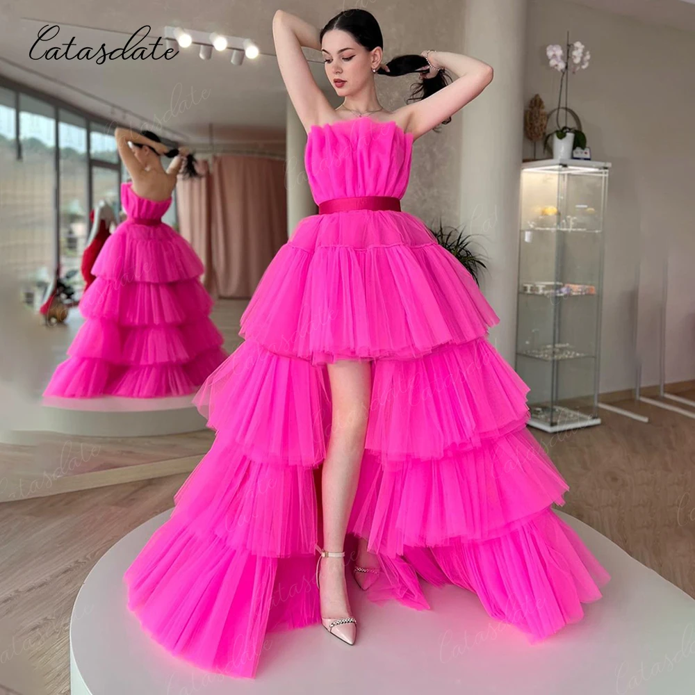 Catasdate High Low Homecoming Dress Elegant Cocktail Party Dress for Women Formal Occasion Dresses A Line Graduation Dresses