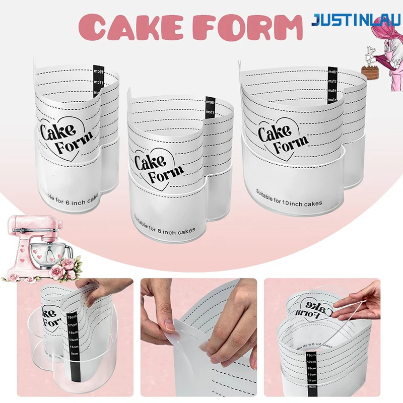 

JUSTINLAU Регулируемая форма для колец для торта в форме сердца, выдвижные инструменты для помадки, кольцо для мусса, акриловый круг, кольцо для выпечки, инструмент для торта