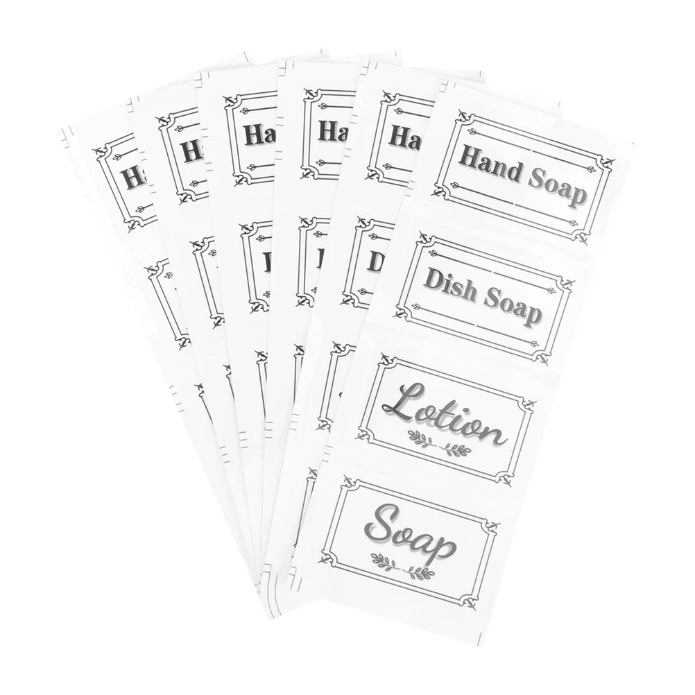 12 Sets Refillable Hand Dispenser Shampoo Label Labels Stickers Turquoise Bathroom Accessories Office