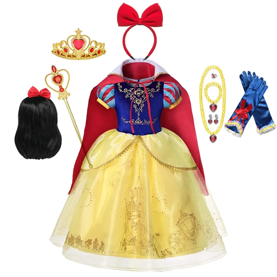 Disney Princess Dress Girls Snow White Party Dresses Kids Dress up Children Girls Birthday Cosplay Costume Kids Prom Party Gown