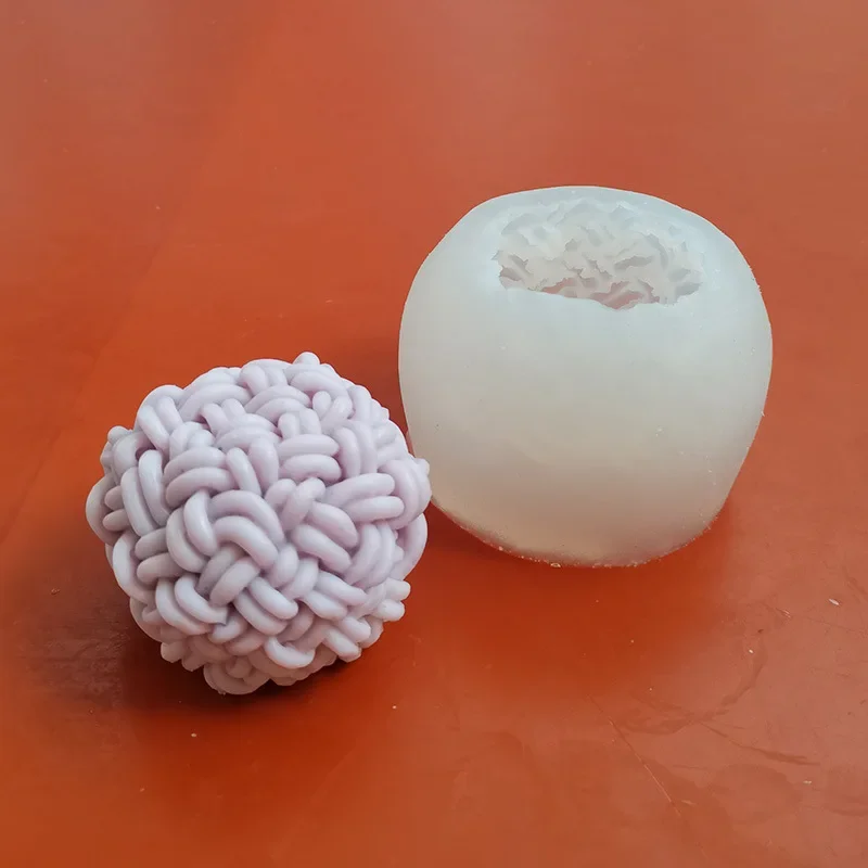 Woolen Yarn Ball Silicone Mold Korean-Style Three-Dimensional Instant Noodle Ball Aromatherapy Candle Mould Factory 8314