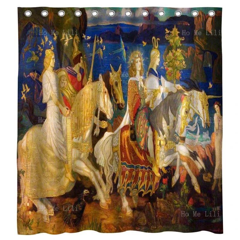 Old Myths John Duncan Art Scottish Road To Kaylee The Royal Family Travelled On Horseback Shower Curtains By Ho Me Lili