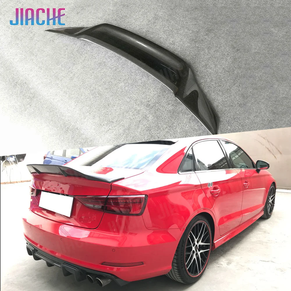

Спойлер на крышку багажника из карбона JIACHE для Audi A3 Sline S3 Sedan 4-дверный 2014-2018, задний спойлер из FRP
