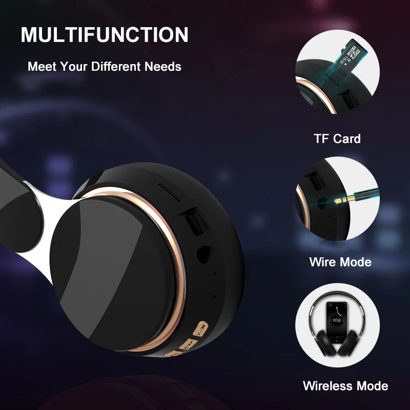 #wireless Bluetooth headse foldable hifi 9D Csapó sügér hifi Fülhallgató Ribillió Kedvzmény Sportág headsets vel Merevlemez mic Játék Fejhallgató