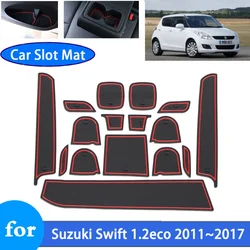 Suzuki Swift Sport Swift用ラバーマット溝、滑り止めゲートスロット、カーステッカーアクセサリー、1.2eco 2011-2017 2012 2015 2016