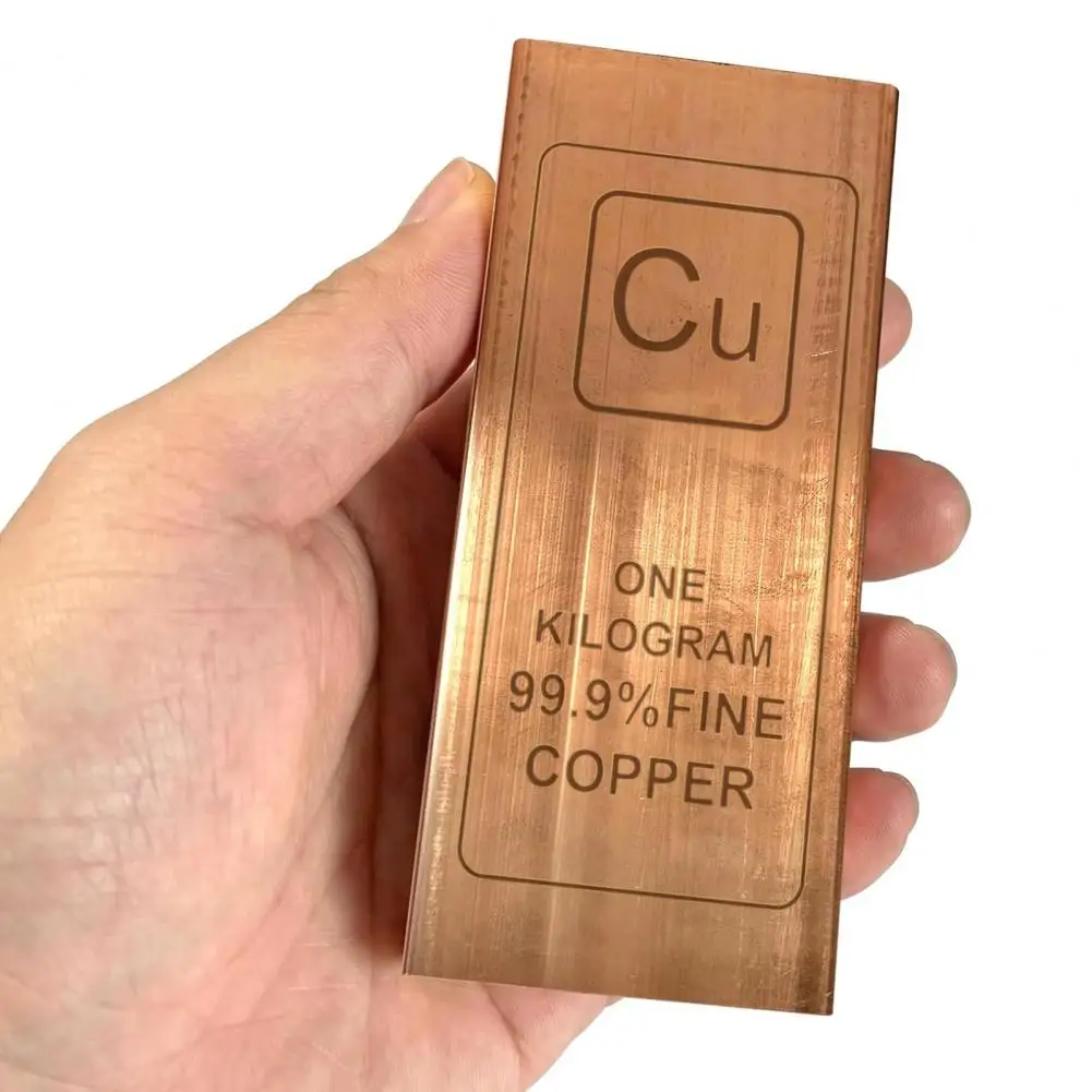 

Solid Copper Bar Collectible Ornament High Purity Copper Ingot Natural Copper Decor Table Display Home Office Decoration