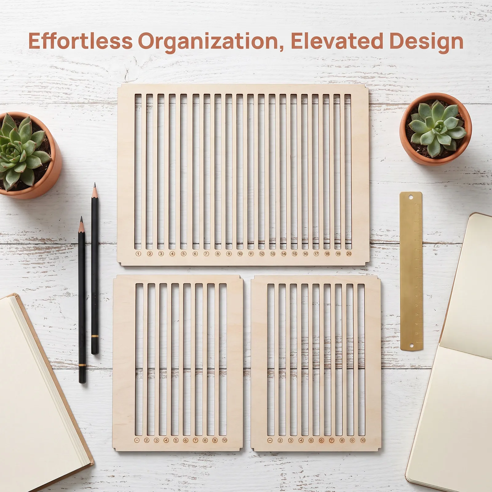 Wood Pen Holder Slot Multi functional Wooden Pencil Jig for Laser Engraving Desk Pencil Stand Art Craft Office Desktop Storage