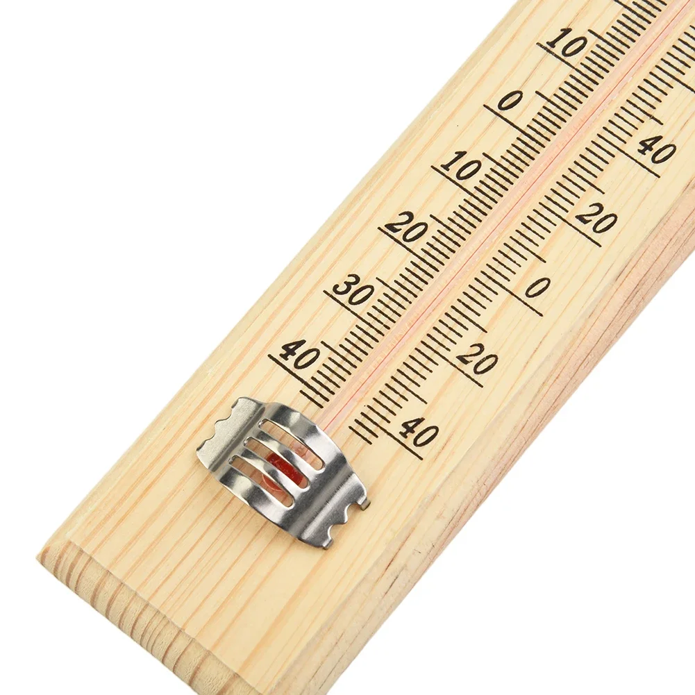 200mm Wooden Wall Hang Thermometer Indoor Outdoors Logger Meter Garden Greenhouse Garage Garden Breeding Temperature Controller