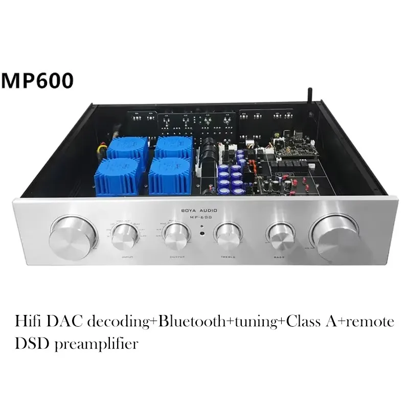 

AIYIMA SMSL MP600 Class A Preamplifier DCA Decoding Bluetooth 5.0 HIFI Preamp Tone Balanced XLR Remote Control Audio Amplifier