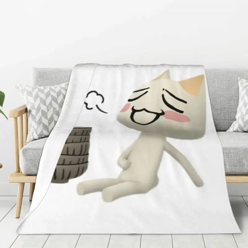 

Custom Animated Anime Games Toro Inoue Cat Blankets Warm Flannel Throw Blanket for Home Bedroom Sofa