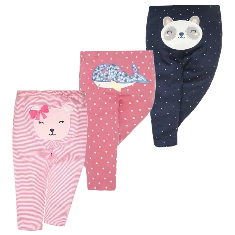 3/4/5PCS/LOT Newborn Pants Cartoon Four Seasons 100% Cotton Soft Girl Pants Baby Boy Trousers Pants 9-24M-3TM Baby Girl Leggings