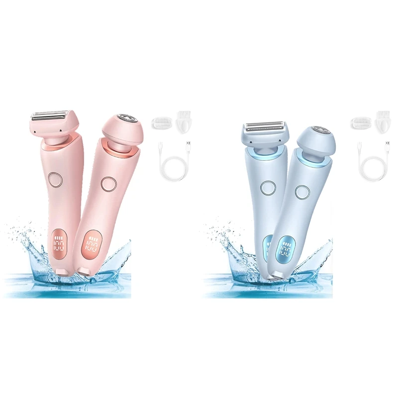 

HOT！-Epilator Painless Hair Removal Home 2 In 1 Electric Shaver Razors For Women Bikini Trimmer For Pubic Hair Wet & Dry