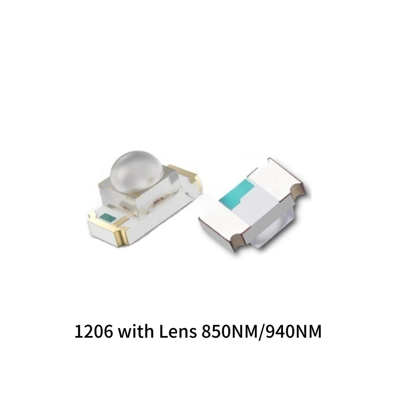 

100PCS IR 850nm 940nm SMD-2 Infrared Emitting Diode 0402 0603 0602 0805 0802 1206 2835 3528 5050 (3528 808nm) (1206 with LENS)
