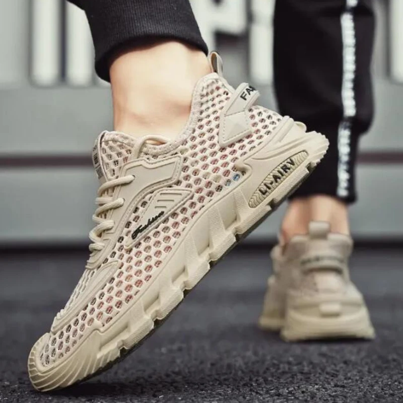 أحذية المشي الصيفية للرجال ، أحذية رياضية خفيفة الوزن ، شبكية ، متماسكة ، تنس ، مقاس كبير 44 ، جودة عالية ، جديدة ،