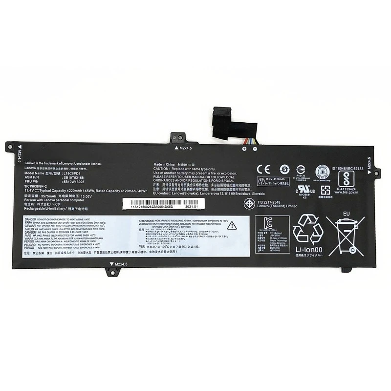 لينوفو ثينك باد X13 Gen 1 X390 X395 L18C6PD1 بطارية الكمبيوتر المحمول تعطي لوحة الماوس