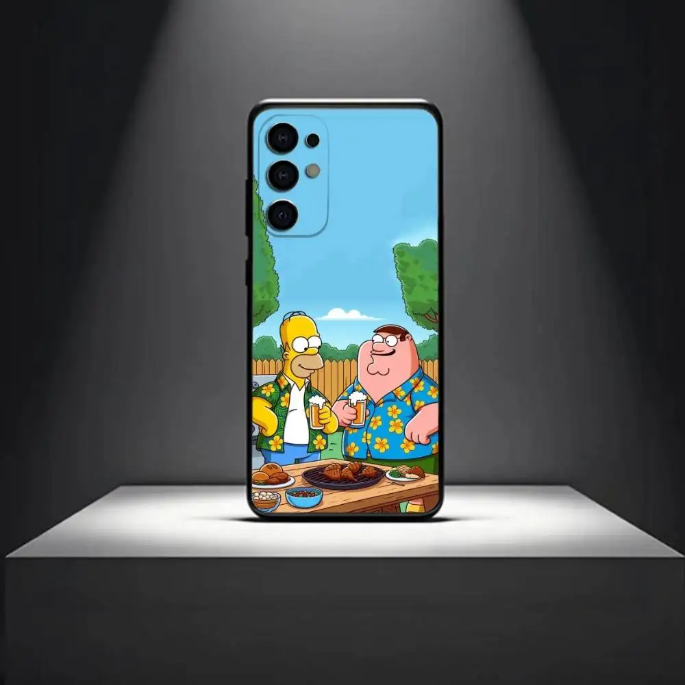 C-Cartoon F-Family Funny Guy  Phone Case For Samsung S 25,24,23,22,30,21,10,9,Ultra,Plus,Lite,FE,4,5 G Soft Black Case