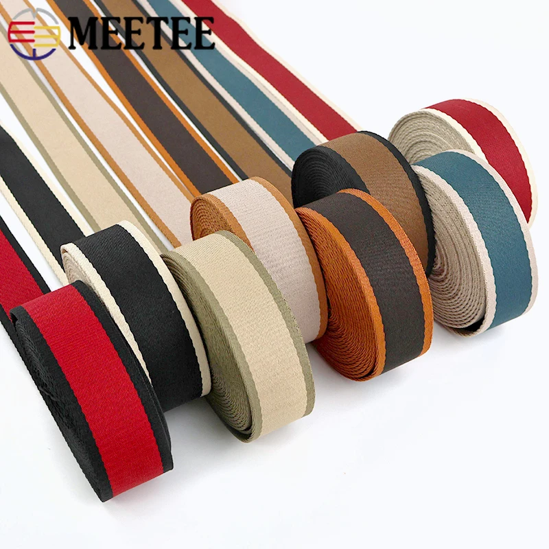 

8/10/20M Meetee 38mm 1.8mm Jacquard Webbing Tape Handbag Bias Binding Shoulder Strap Luggage Decor Straps DIY Sewing Accessories