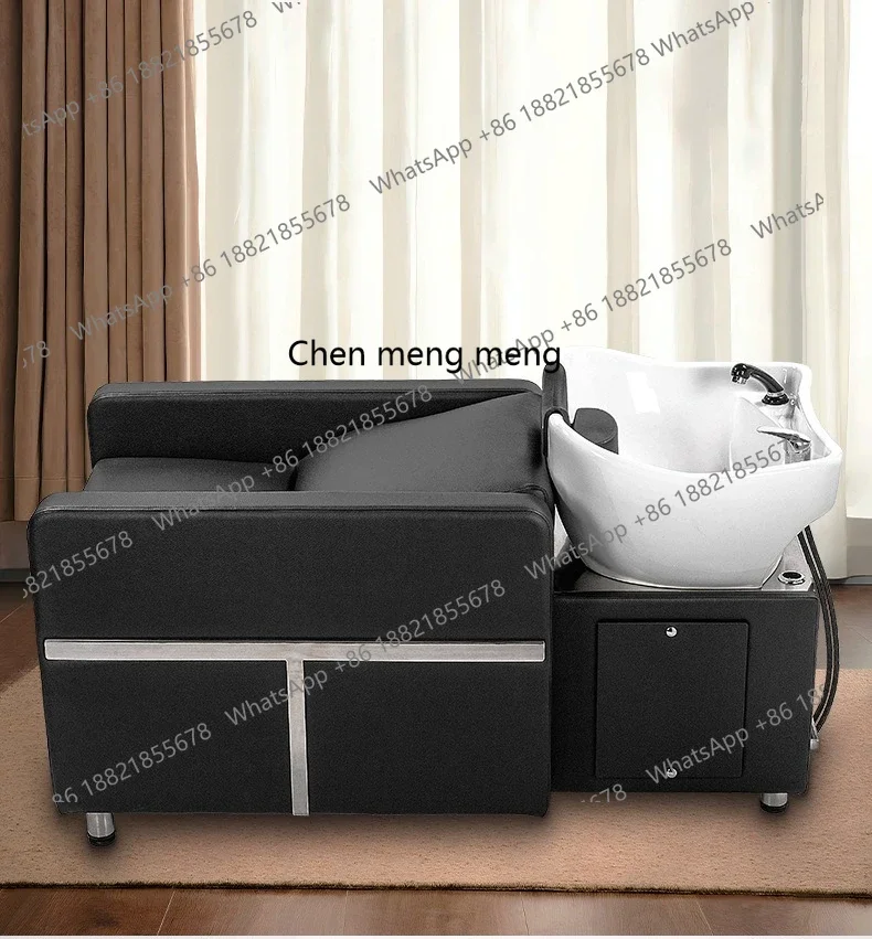 X سرير شبه مستلق عالي الجودة، سرير تدفق حوض عميق من السيراميك لصالون الشعر، سرير شامبو خاص لصالون الحلاقة