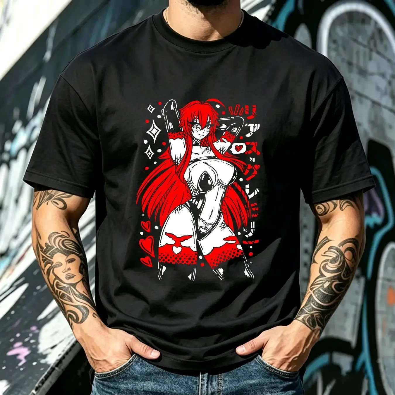 washed T Shirt Rias Gremorye High School DxD Gremory Aesthetic Sexy Waifu vintage Washed Breathable designer clothes Stylish