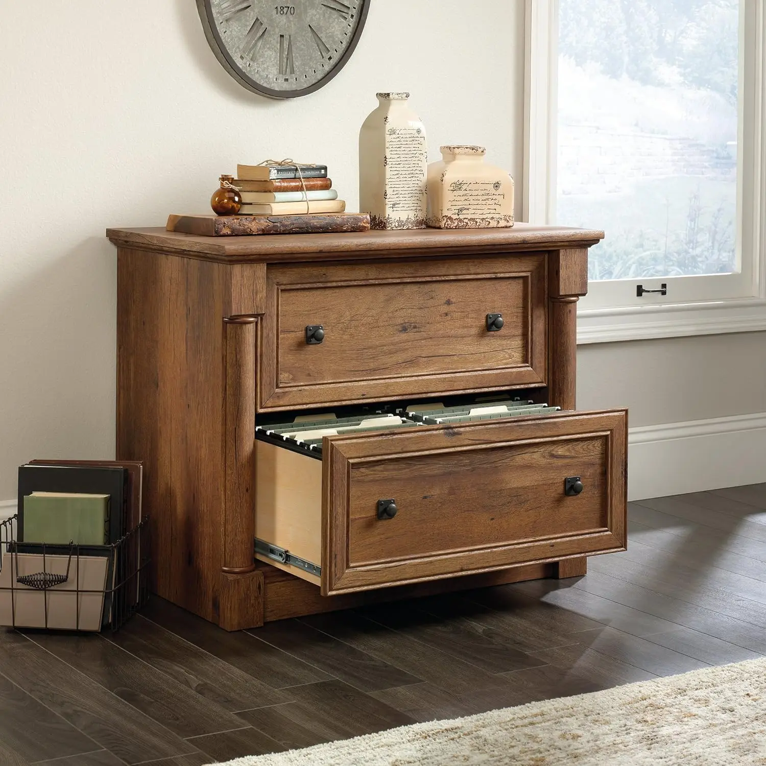 Sauder Palladia lemari File, Antik Oak selesai