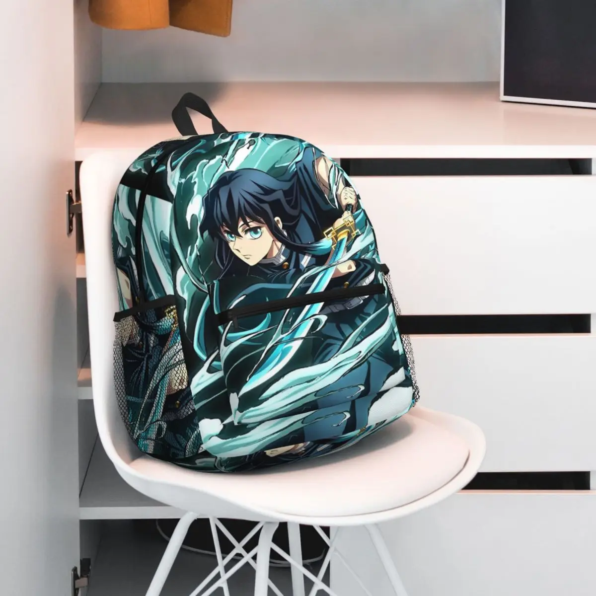 

Muichiro Tokito Demon Slayer Key Visual Студенческий рюкзак Школьная сумка Походный дорожный рюкзак для мальчиков и девочек Сумка для книг Сумки на плечо