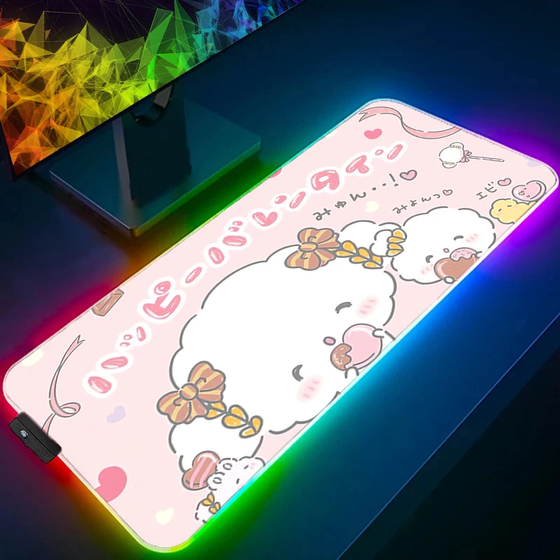 LED XXL Mouse Pad Cogimyun Anime Office Laptop Gamer Computer RGB Mousepad Accessori da gioco Tablet Varmilo Tastiera retroilluminata