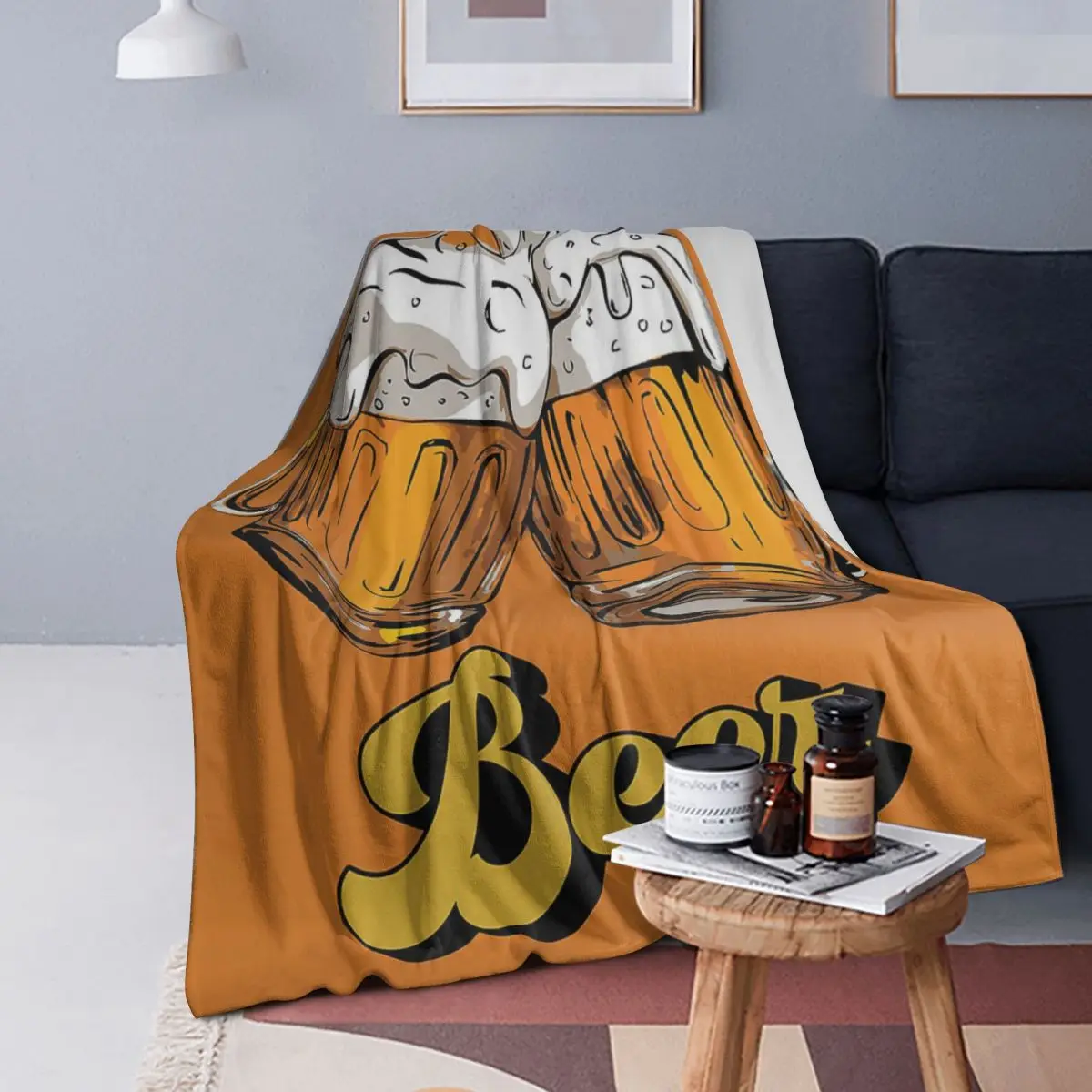 

Beer Blanket Soft Warm Flannel Throw Blanket Cover for Bed Living room Picnic Travel Home Sofa